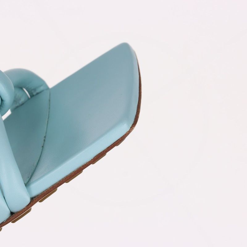 Bottega Veneta Leather Sandals Women's 35 Light Blue Made In Italy