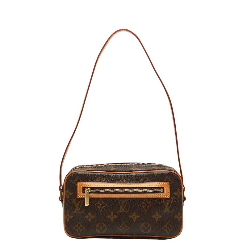 Louis Vuitton Monogram Pochette Cité One Shoulder Bag M51183 Brown PVC Leather