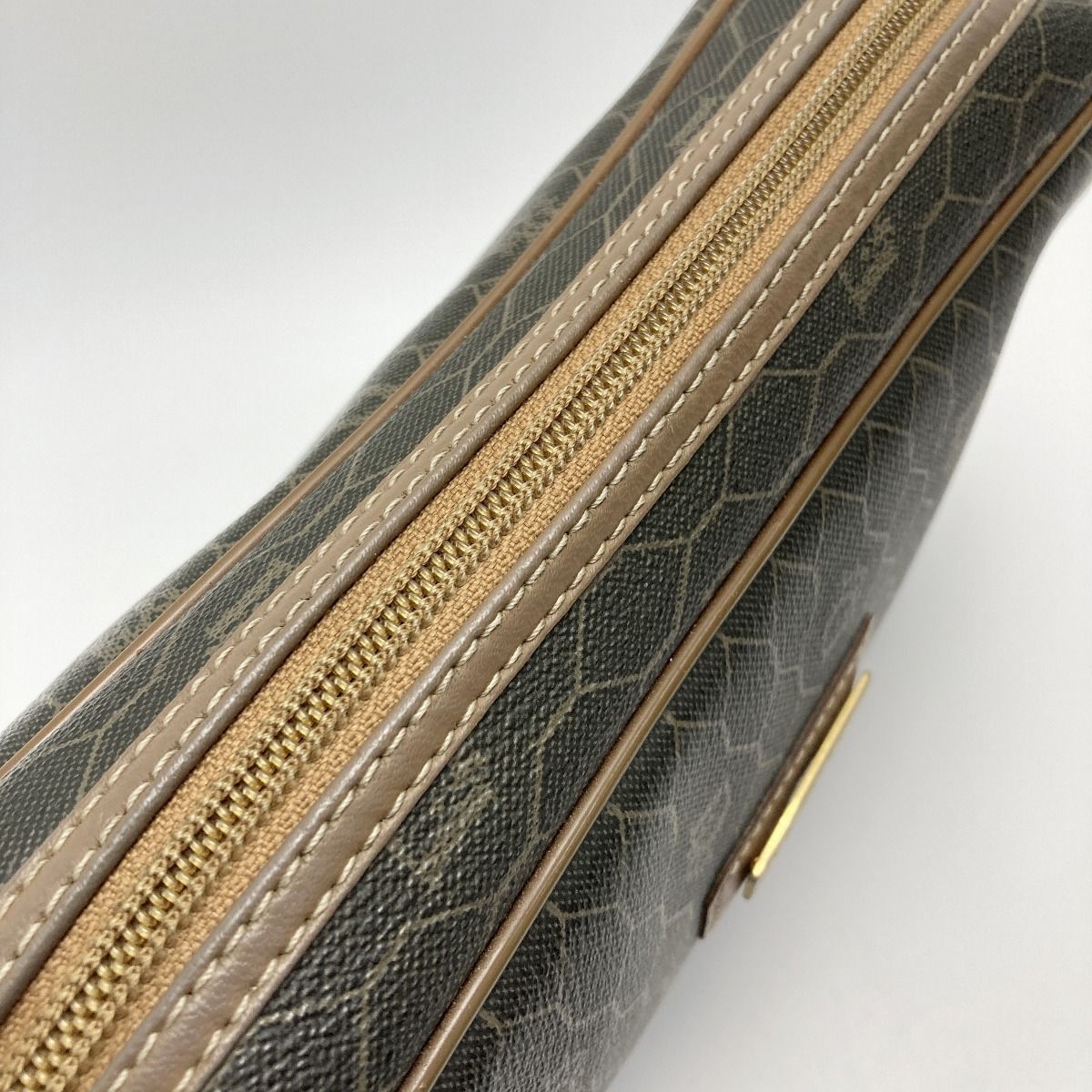 Christian Dior Honeycomb Pattern Clutch Bag Black Second Bag Vintage