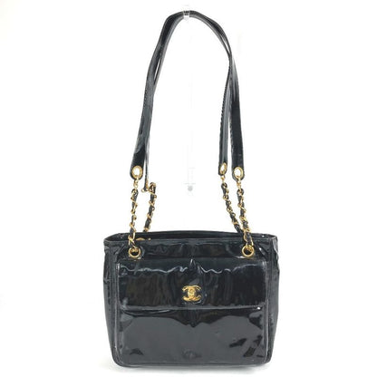 Chanel Shoulder Bag CC Coco Logo A08036 Enamel Black