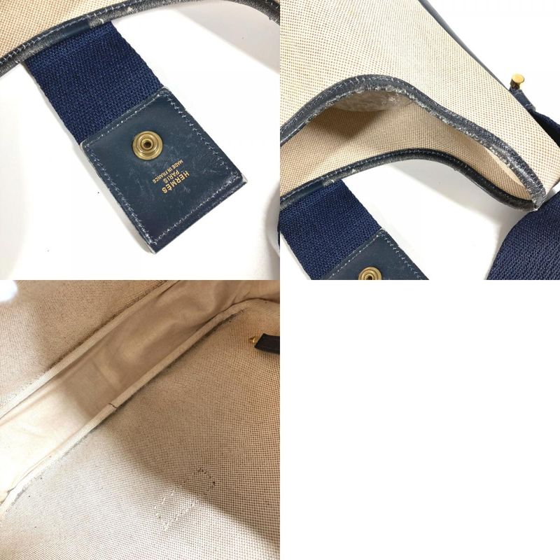 Hermes Shoulder Bag Sako H Logo Toile Ash Navy