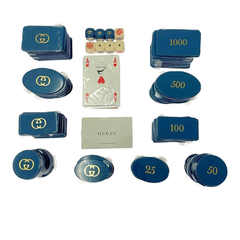 Gucci 662474 Poker Set with Box Geometric G Orange 353358