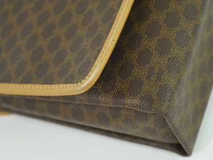 Authentic Celine Macadam Shoulder Bag Pochette PVC Brown Macadam Bag Pre-owned