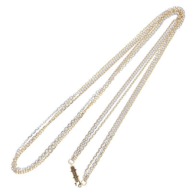 Cartier Trinity B7058800 18K Yellow Gold PG WG Gold Chain Necklace For Men