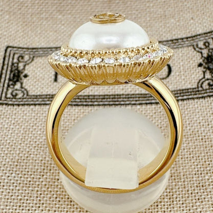 Gucci GG S Size Chain Effect Ring Flower Ring Gucci Gold