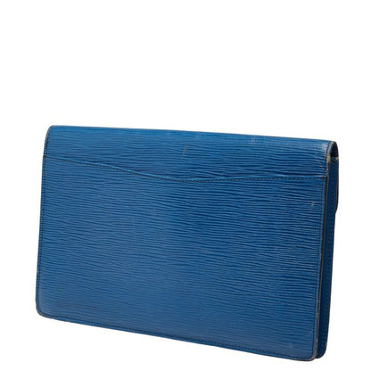 Louis Vuitton Epi Montaigne 27 Second Bag Clutch Bag M52655 Toledo Blue Leather
