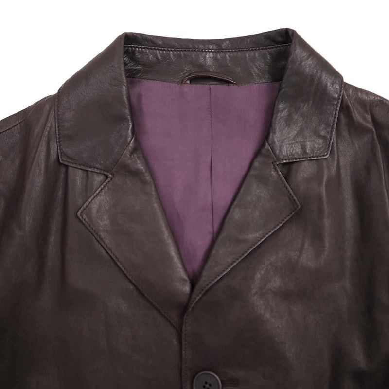 Bottega Veneta Leather Tailored Jacket 221384 Vn310 Purple 44