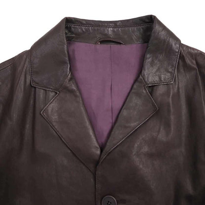 Bottega Veneta Leather Tailored Jacket 221384 Vn310 Purple 44