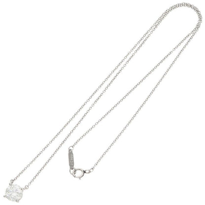 Tiffany & Co Solitaire Pt950 Diamond Platinum Necklace Ladies