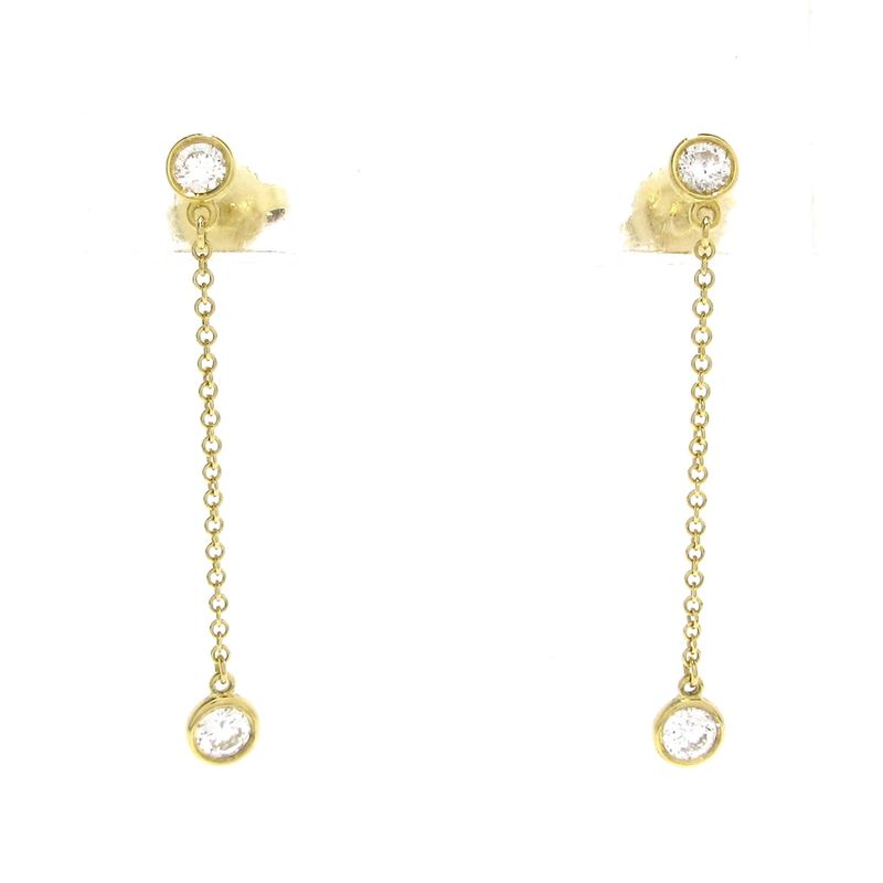 Tiffany & Co Earrings By-the-yard Drop Earrings 18K Yellow Gold X Diamonds