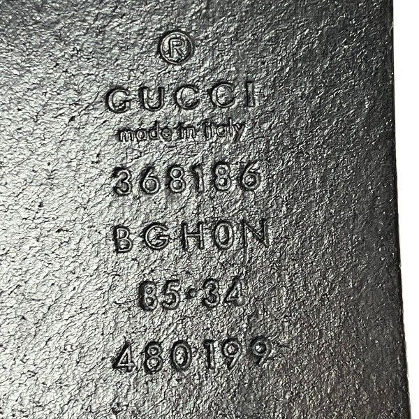 Gucci Interlocking 368186 Black Silver Hardware Branded Accessories Belt Men's