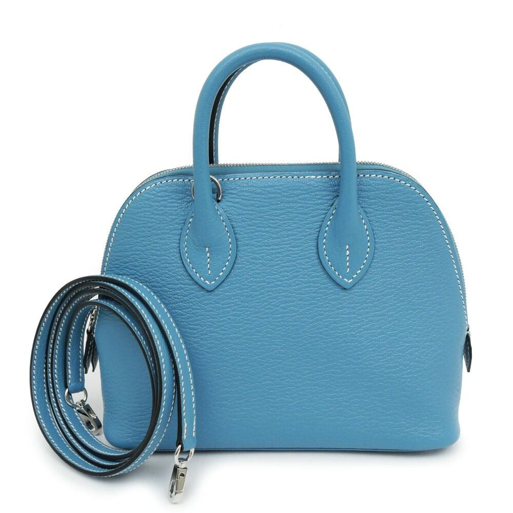 Hermes Bolide 1923 Mini New Bourgine Chevre Hand Bag Leather