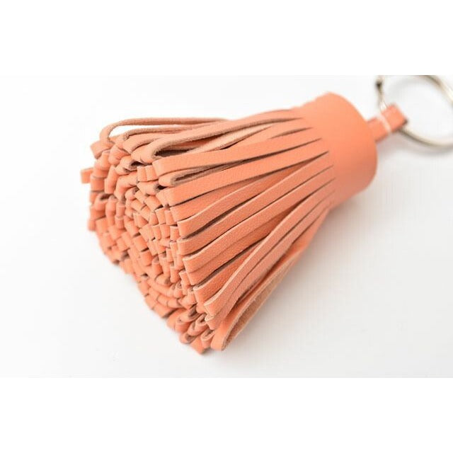 Hermes Key Ring Holder Carmen Tassel Charm Salmon Pink Silver — view 2