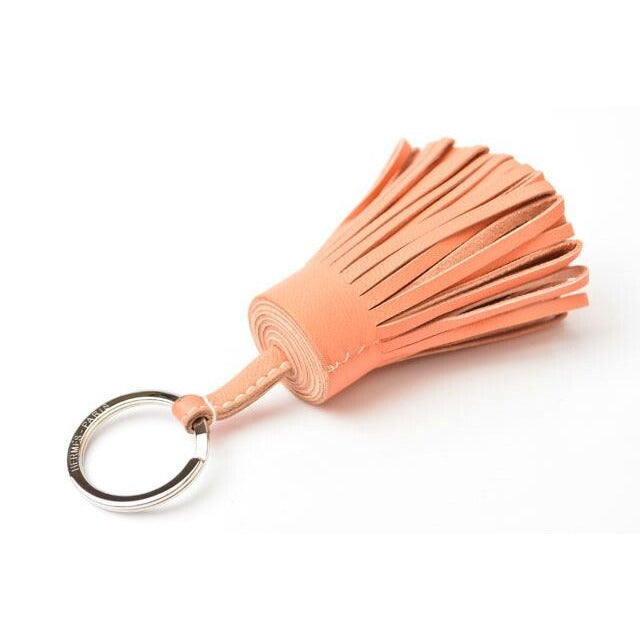 Hermes Key Ring Holder Carmen Tassel Charm Salmon Pink Silver — view 3