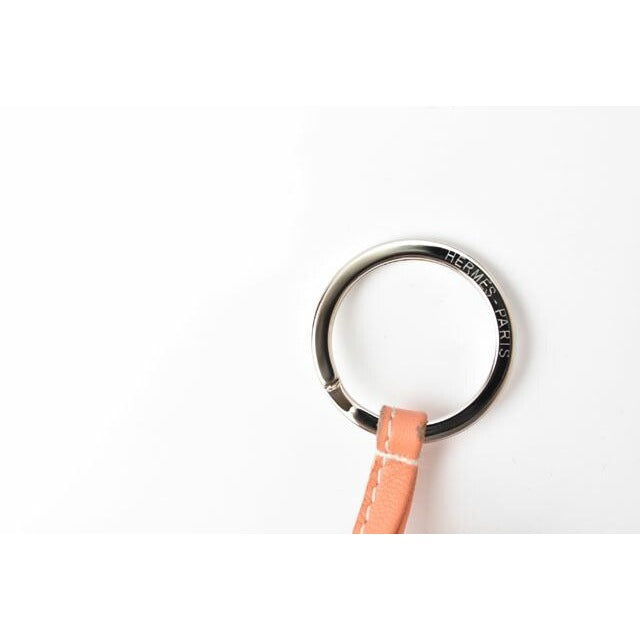 Hermes Key Ring Holder Carmen Tassel Charm Salmon Pink Silver — view 4