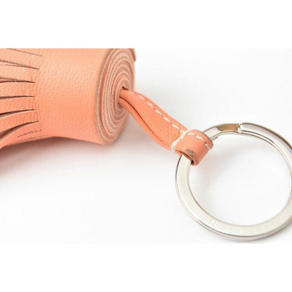 Hermes Key Ring Holder Carmen Tassel Charm Salmon Pink Silver — view 5