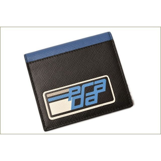 Prada Wallet Fold 2 Mo004 Saffiano Patch Patchwork Black — view 2