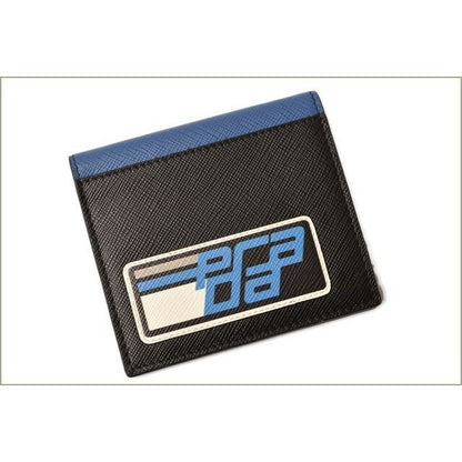 Prada Wallet Fold 2 Mo004 Saffiano Patch Patchwork Black — view 2