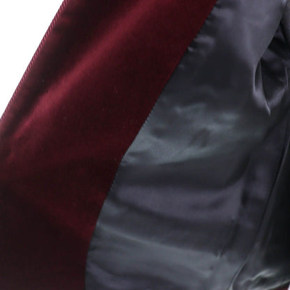 Celine Cotton Triomphe Gold Button Mao Color Velour Jacket Burgundy 34 — view 5