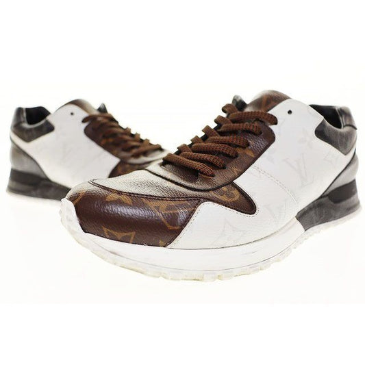 Louis Vuitton Run Away Line Sneakers Monogram Pattern Brown 7 Leather Low