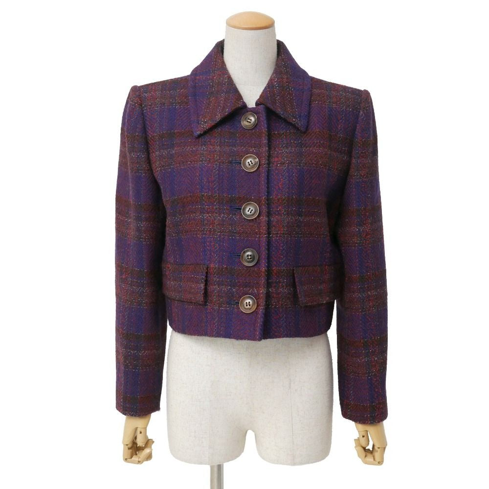 Saint Laurent Yves Jacket 34 Tweed Short Cropped