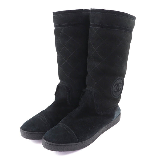 Chanel Coco Premiere Quilted Short Boots Black 38