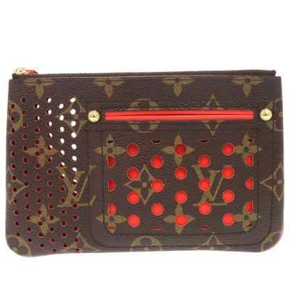 Louis Vuitton Pochette Platte Monogram Perfo Oranger Pouch 0280