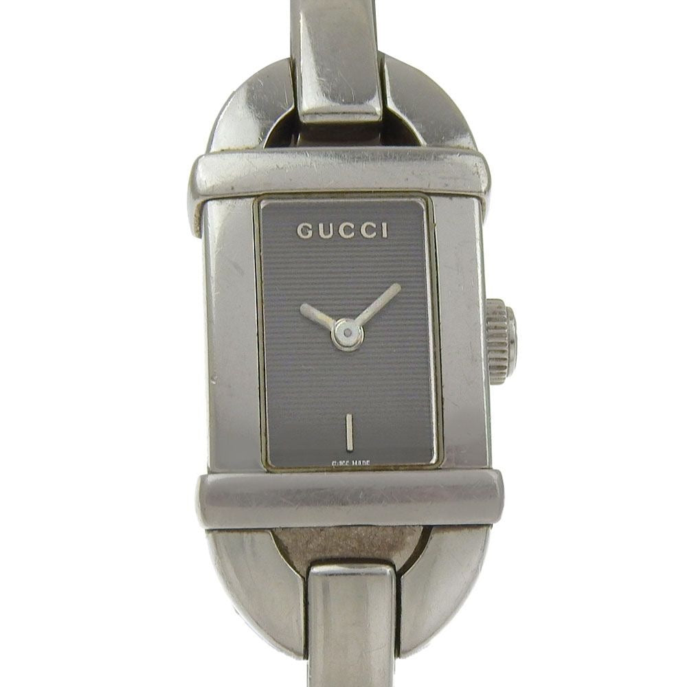 Gucci Stainless Steel Quartz Analog Display Black Dial Watch
