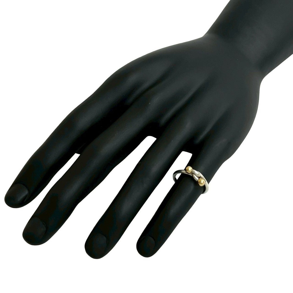 Tiffany & Co Hook Eye Love Knot 18K Gold Ring Silver — view 2
