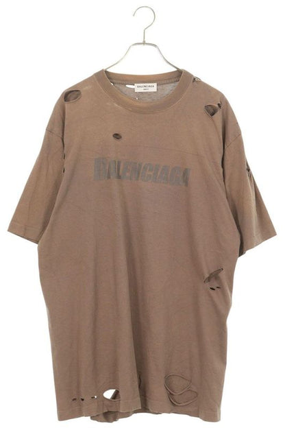 Balenciaga 651795 Tkvb8 Destroyed Logo Print T-shirt Men's XXS