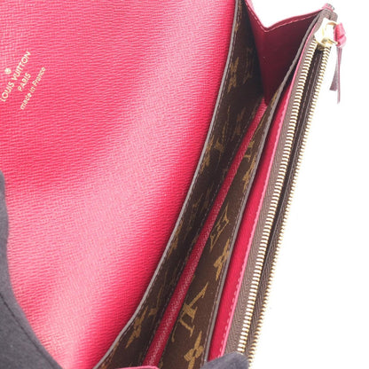 Louis Vuitton Bifold Wallet Portefeuille Emily Fuchsia Leather Brown Pink — view 3