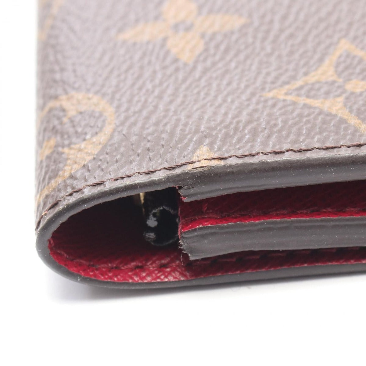 Louis Vuitton Bifold Wallet Portefeuille Emily Fuchsia Leather Brown Pink — view 6