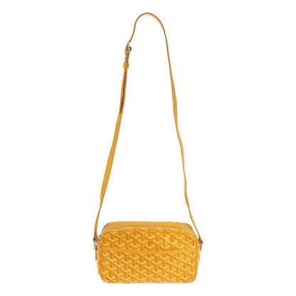 Goyard Capvert Leather Logo Shoulder Bag Mustard