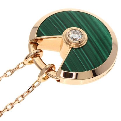 Cartier Amulet De Cartier SM Malachite 1P Diamond Necklace 18K Pink Gold Ladies