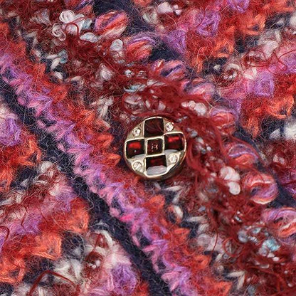 Chanel 22a Silk Blend Alpaca Mohair Knit Cardigan P73014k10502 Pink 36