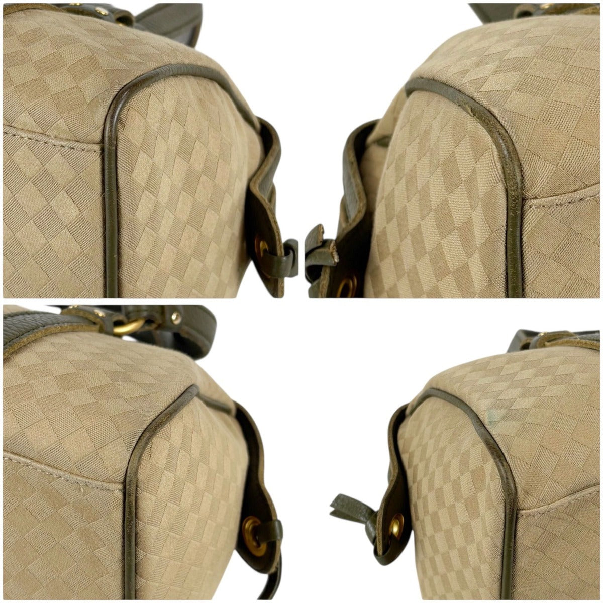 Bottega Veneta Mini Boston Bag Intrecciato Print Khaki — view 7