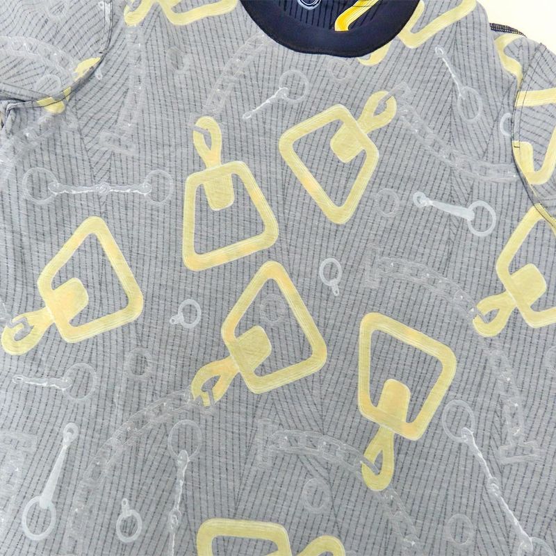 Hermes Boxy T-shirt Carre Idoscope Effect H4h4641dh 40 Navy Yellow