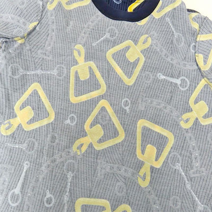 Hermes Boxy T-shirt Carre Idoscope Effect H4h4641dh 40 Navy Yellow
