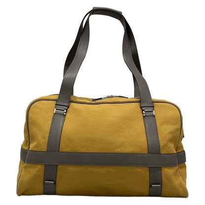 Hermes Boston Bag Arion 50 Light Brown And Dark Gray Silver Hardware Leather