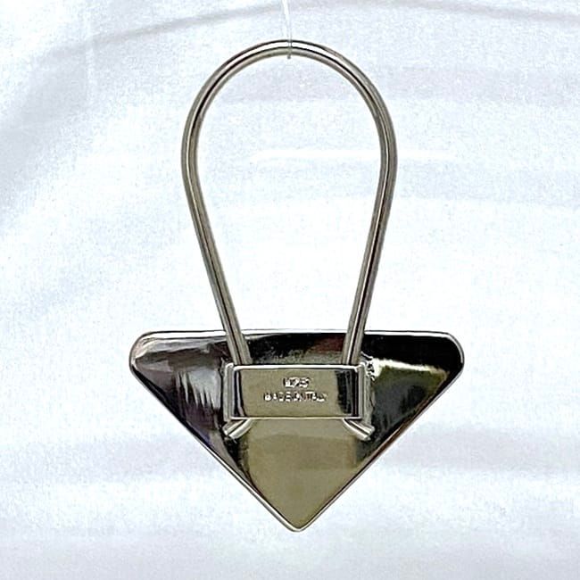 Prada Key Ring Black Silver Excellent Condition Metal Preowned M715
