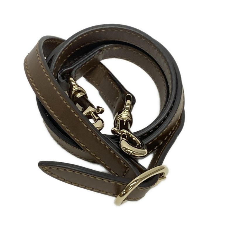 Gucci Tote Bag GG Pattern 388929 Beige And Dark Brown Leather