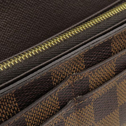 Louis Vuitton Long Wallet Portefeuille Sarah Damier Canvas Damier Ebene Gold