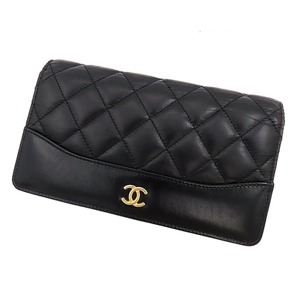Chanel Bifold Wallet Gabrielle de Chanel Black Gold Lambskin