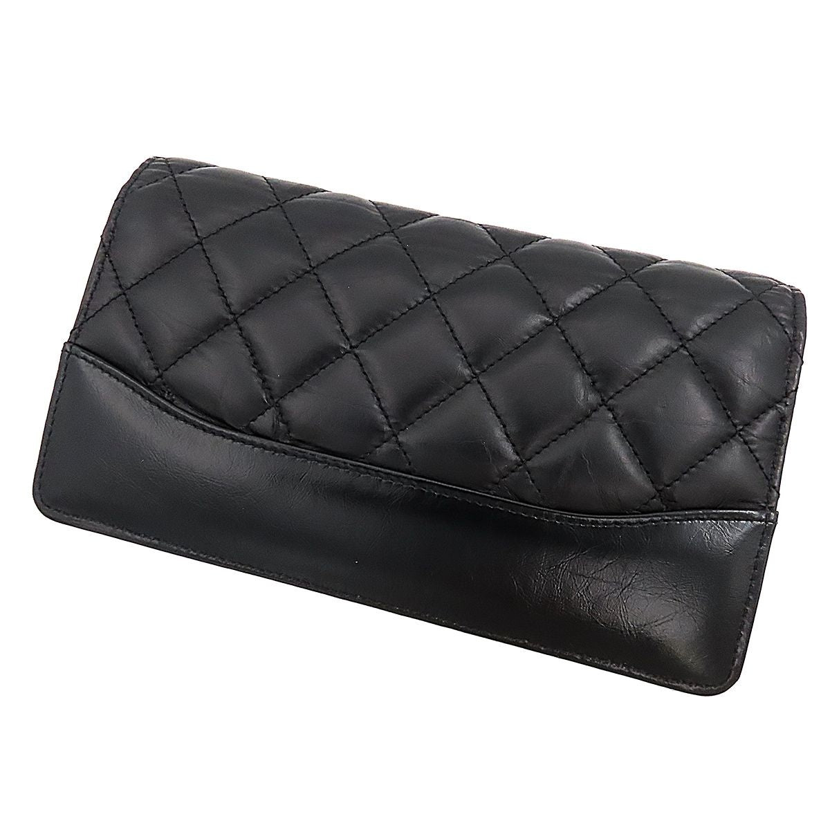 Chanel Bifold Wallet Gabrielle de Chanel Black Gold Lambskin — view 2
