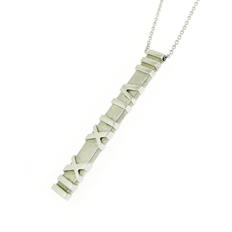 Tiffany & Co Silver Atlas Bar Necklace 6.8g 925 Engraved 445345 Necklace
