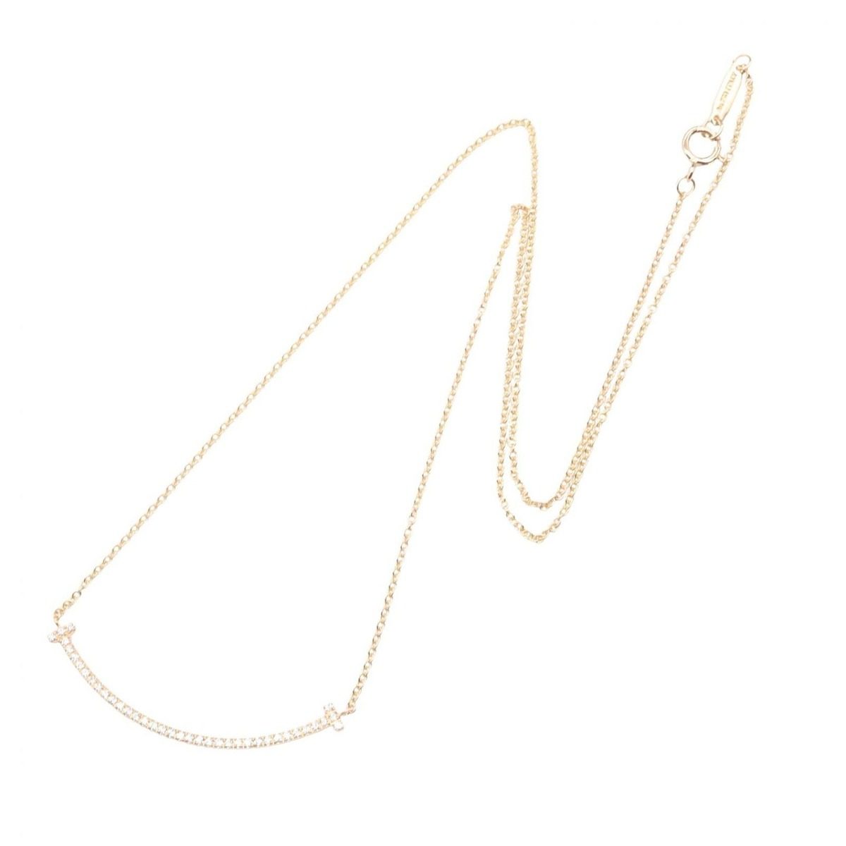 Tiffany & Co Necklace T Smile Small Diamond 40.5 cm 18k Pink Gold — view 2