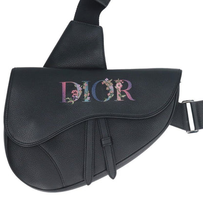 Dior Saddle Floral Logo Leather Saddle Waist Bag Men's