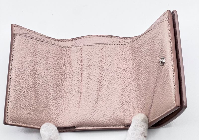 Saint Laurent Trifold Wallet Compact Pink Beige 05bs171