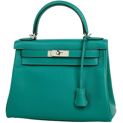 Hermes Kelly 28 Retourne 2-Way Shoulder Bag Evercolor Ververon