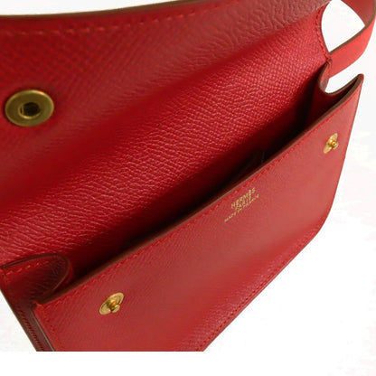 Hermes Pochette Green Red Gold Courchevel — view 5